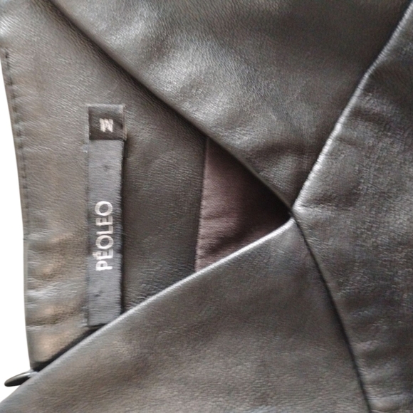 PEOLEO | Black Leather Look Mini Dress with Pockets | Size Medium - Picture 7 of 10